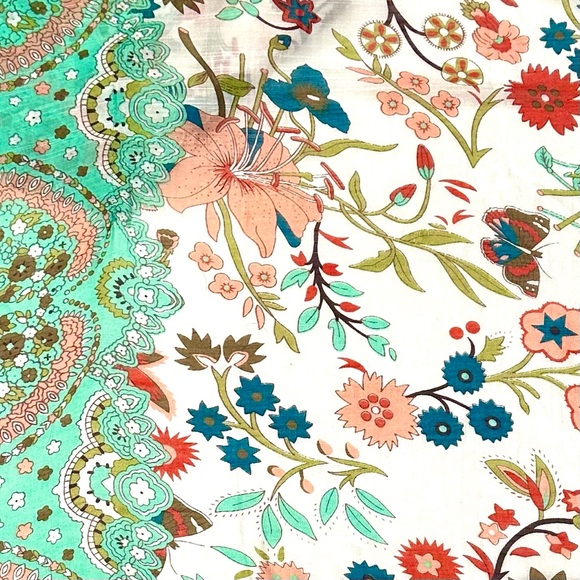 SOFT SURROUNDINGS BOHO FLORAL KIMONO DUSTER TOPPER COVER-UP OPEN CARDIGAN. O/S - Picture 7 of 8